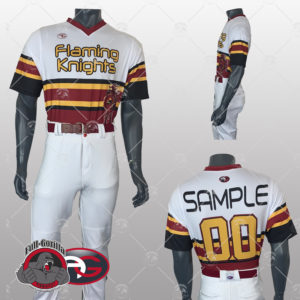 Flaming Knights V neck 300x300 - Baseball Uniforms