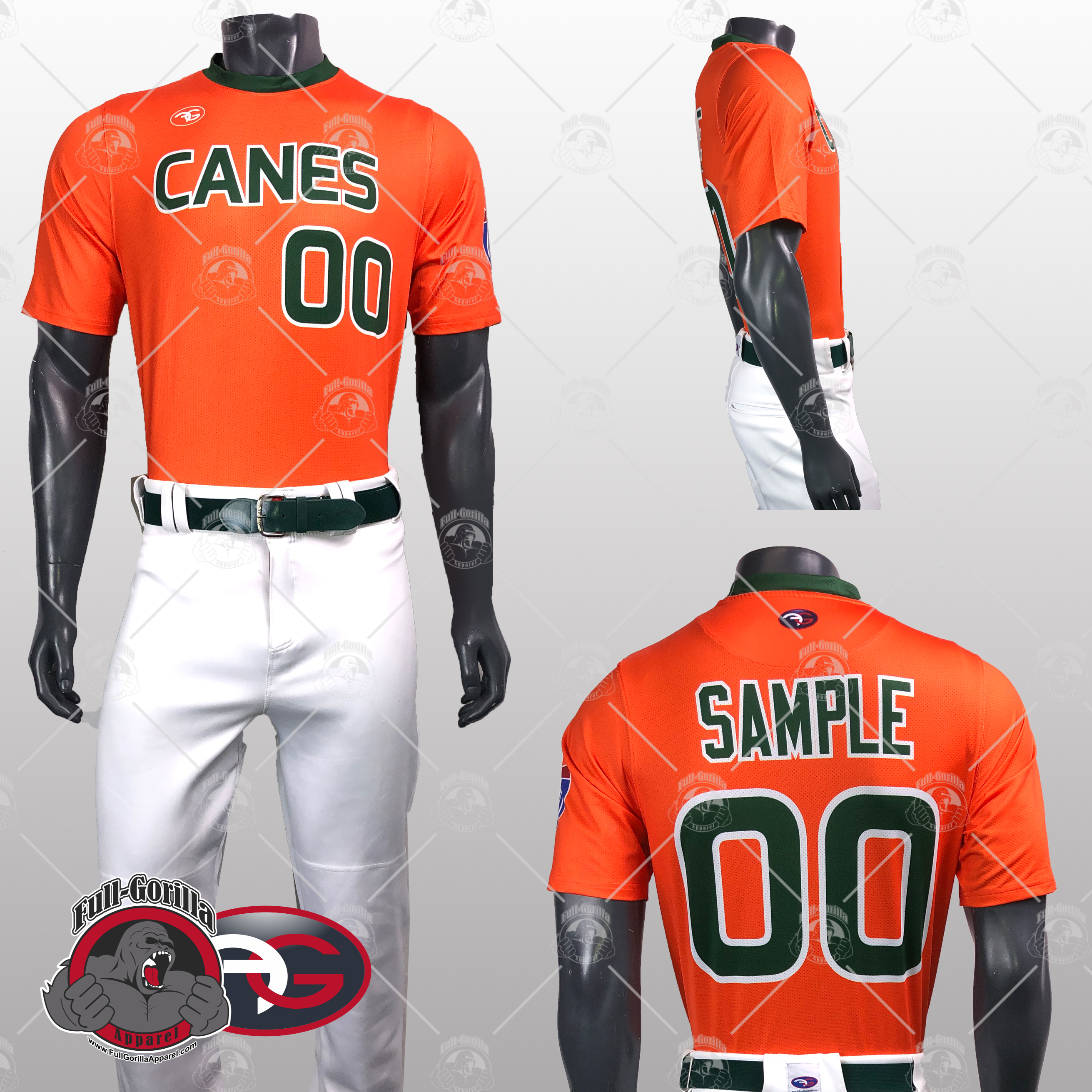 Canes Baseball Uniform - Full Gorilla Apparel
