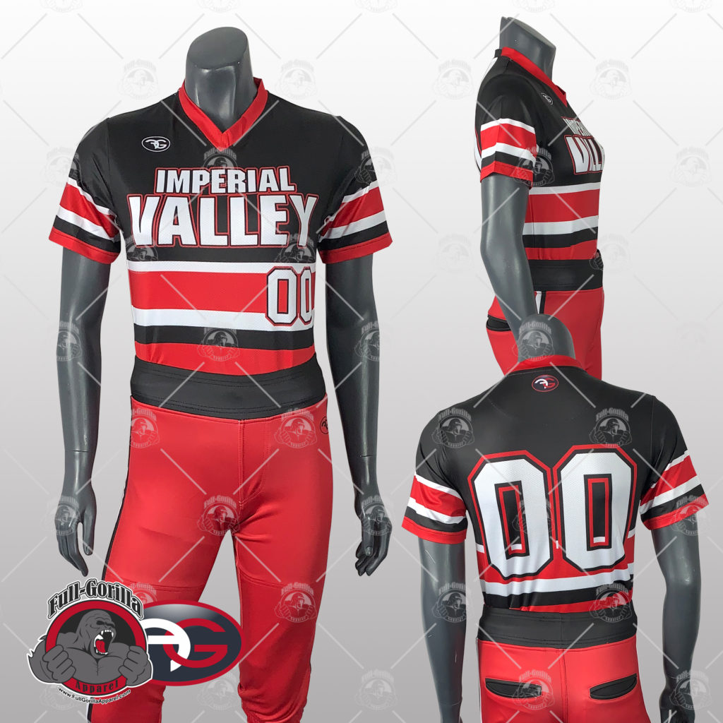 red and black softball jerseys