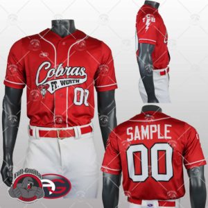 Cobras red 300x300 - Baseball Uniforms