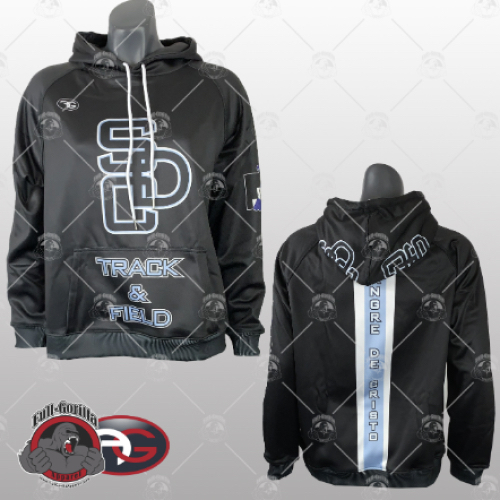 Custom Black and Blue Track and Field Hoodie