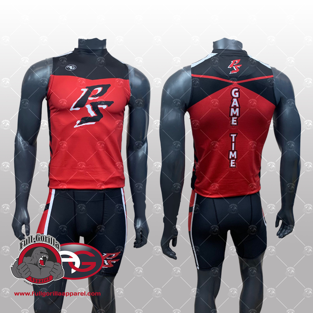 Palm Springs Red and Black Custom Track Uniforms