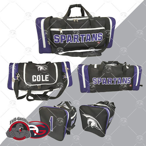 Custom Team Black and Purple Duffle Bag