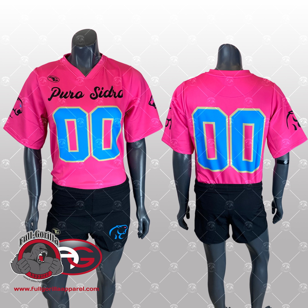 San Ysidro High School Hot Pink and Blue Flag Football Custom Uniform