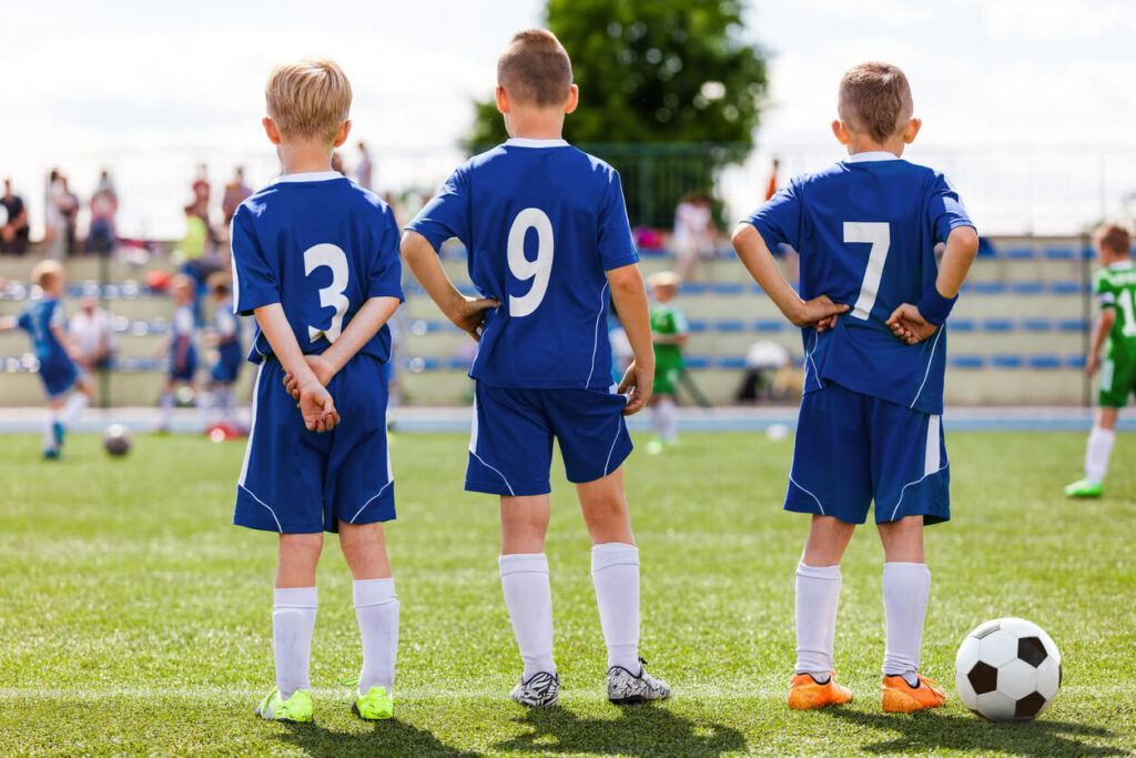Football soccer match for children.