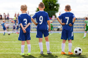 Football soccer match for children.